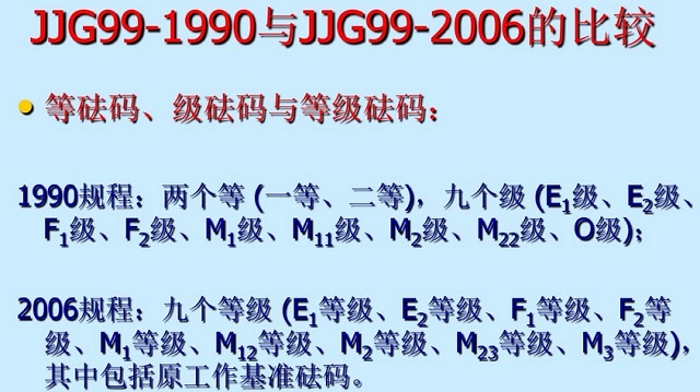 標(biāo)準(zhǔn)砝碼等級
